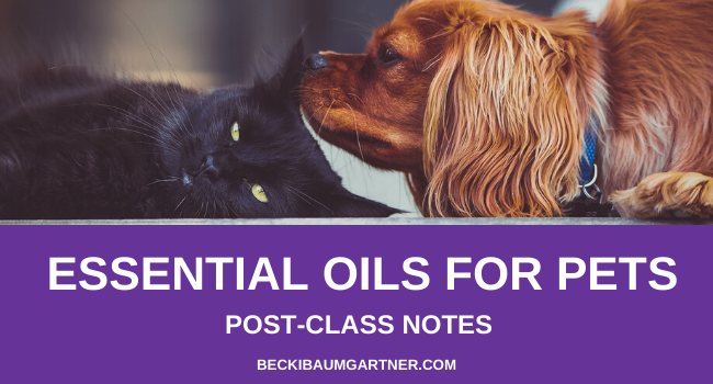 Essential Oils for Pets Post Class Notes