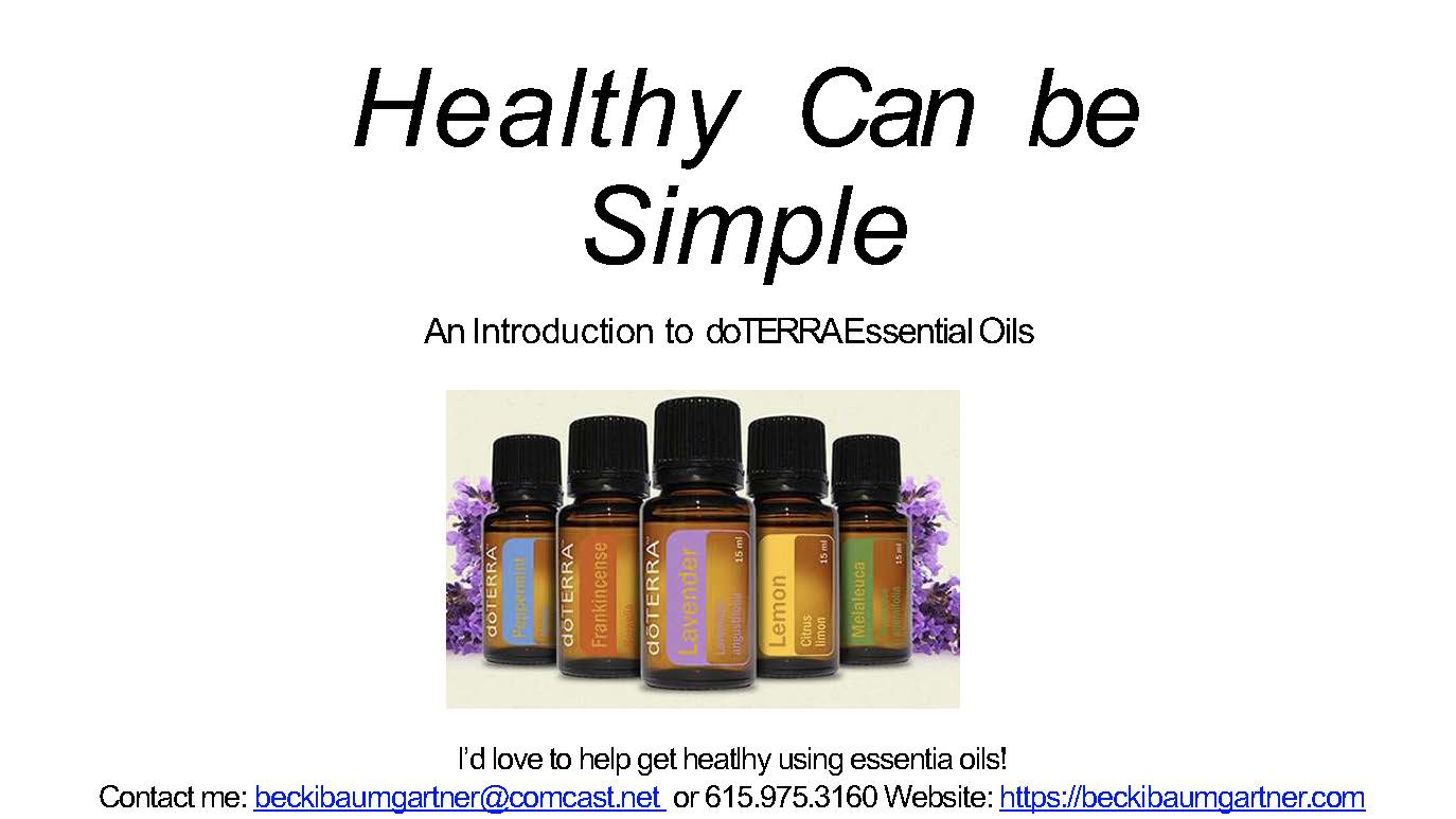 Healthy Can Be Simple With doTERRA!