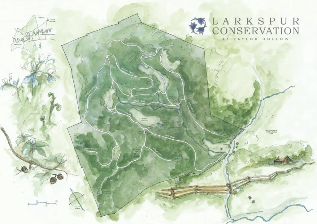 Map of Larkspur Conservation's Taylor Hollow