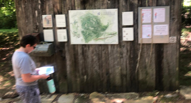 Joyce at Larkspur's Trailhead