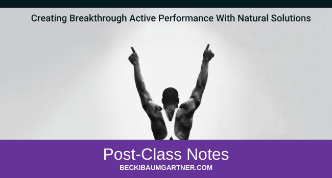 Peak Performance Post-Class Notes