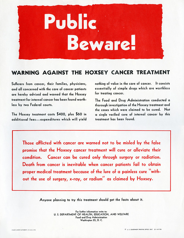 hoxsey cancer fda warning poster